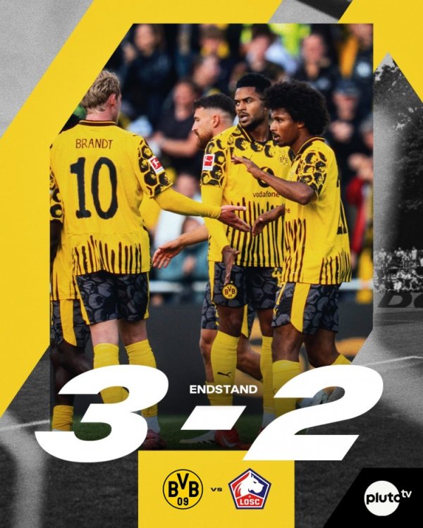 3比2打败里尔！多特社媒道贺：第二场热身赛，第二场得手👏