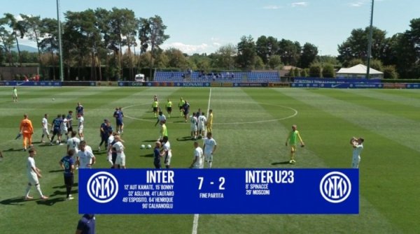 博尼、劳塔罗、恩里克破门！国米热身赛7-2击败国米U23