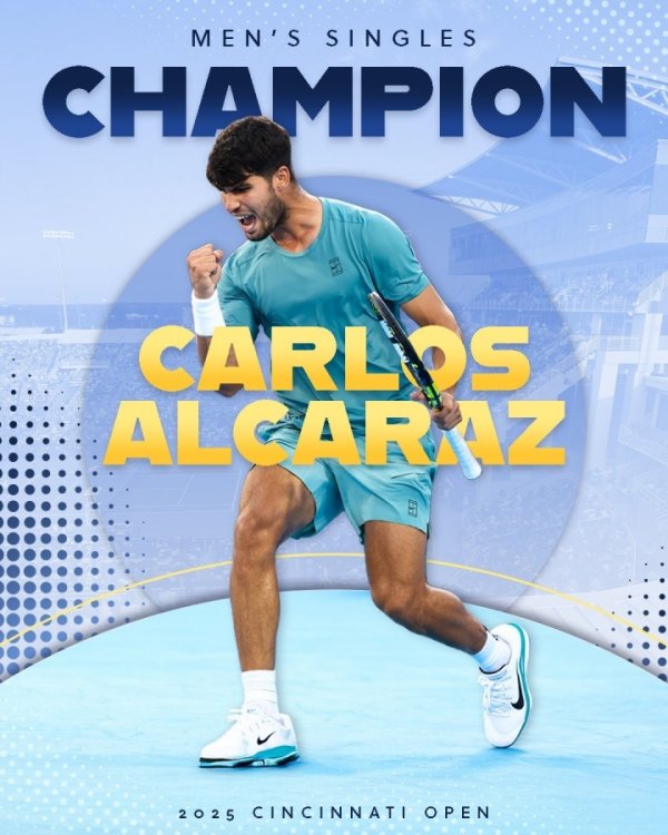 皇马官方社媒：道贺阿尔卡拉斯又一次夺冠，祝愿辛纳早日康复