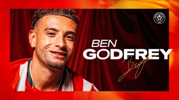 官方：亚特兰大27岁中卫戈弗雷租出加盟谢菲联