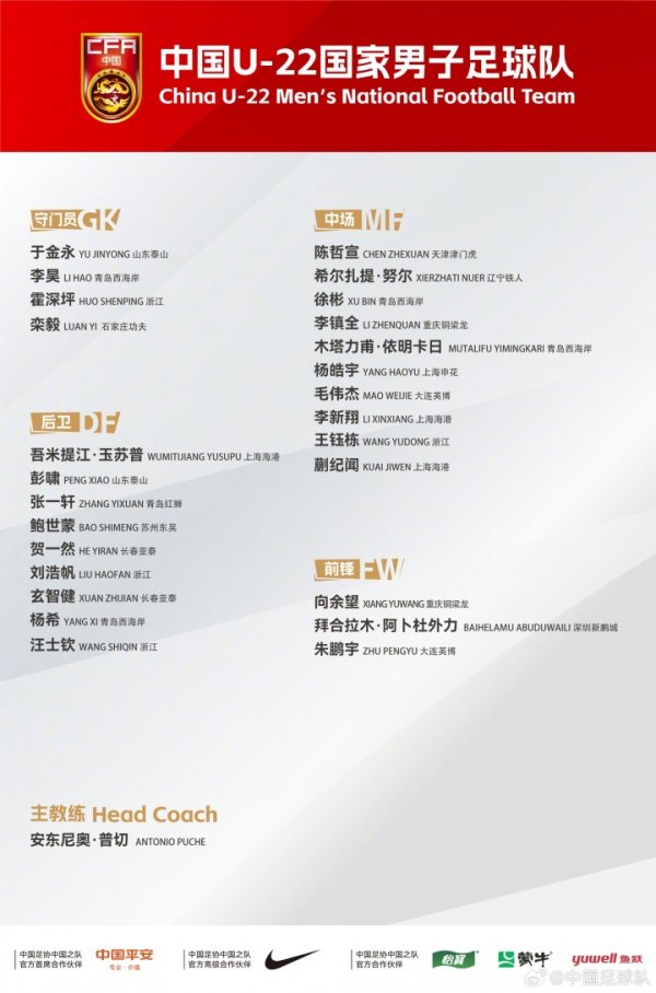 备战U23亚初赛！U22国足名单：王钰栋、蒯纪闻、向余望在列