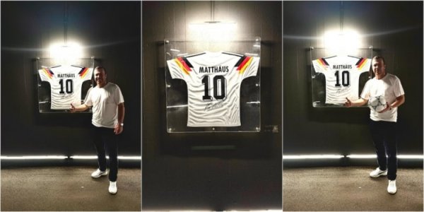 马特乌斯捐赠球衣在罗马奥林匹克球场展览，在这获得宇宙杯欧洲杯