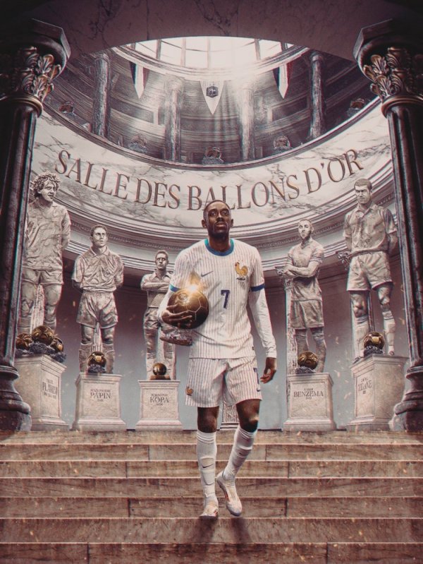 进入荣誉殿堂！法国队官方社媒晒海报祝贺登贝莱斩获金球