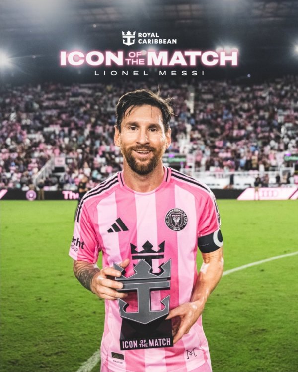 2射1传！梅西当选迈阿密海外vs亚特兰大联全场最好球员