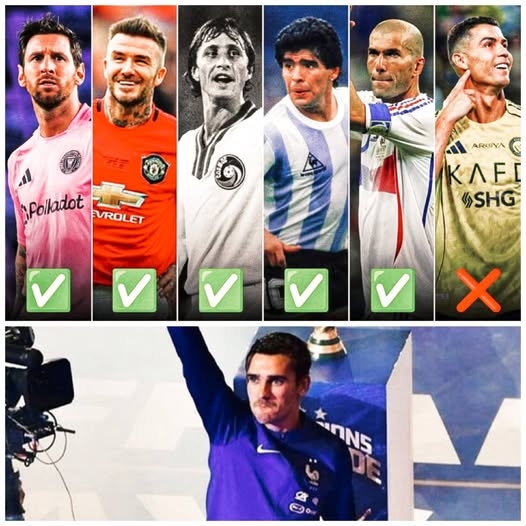 格子列历史TOP5：都达内居首，小贝克圣老马梅西在列，C罗未上榜