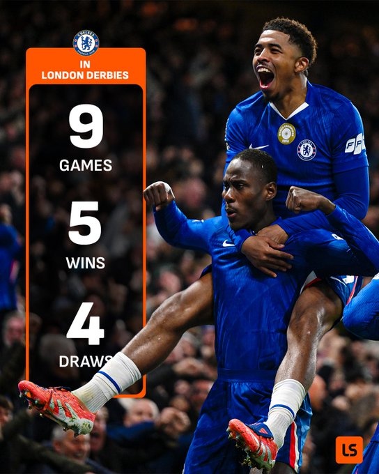 战平阿森纳！近9场伦敦德比，切尔西5胜4平保捏不败